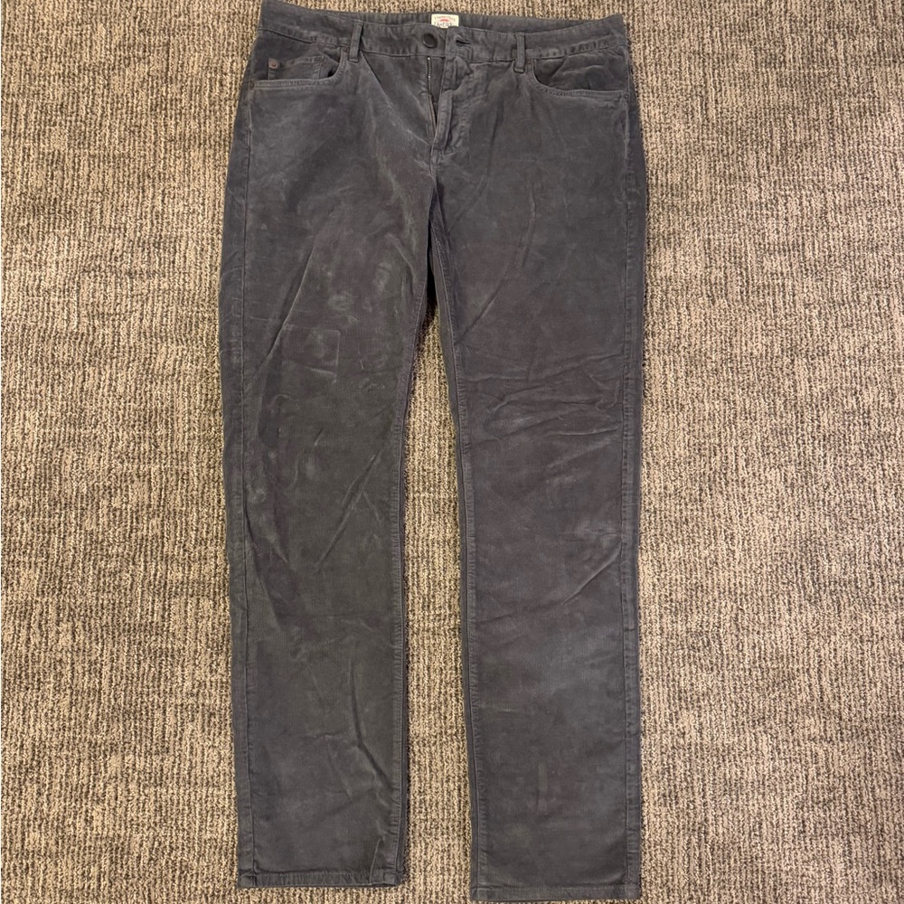 Faherty Men's Charcoal Corduroy Pants